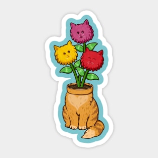 Kitty Cat Plant Sticker